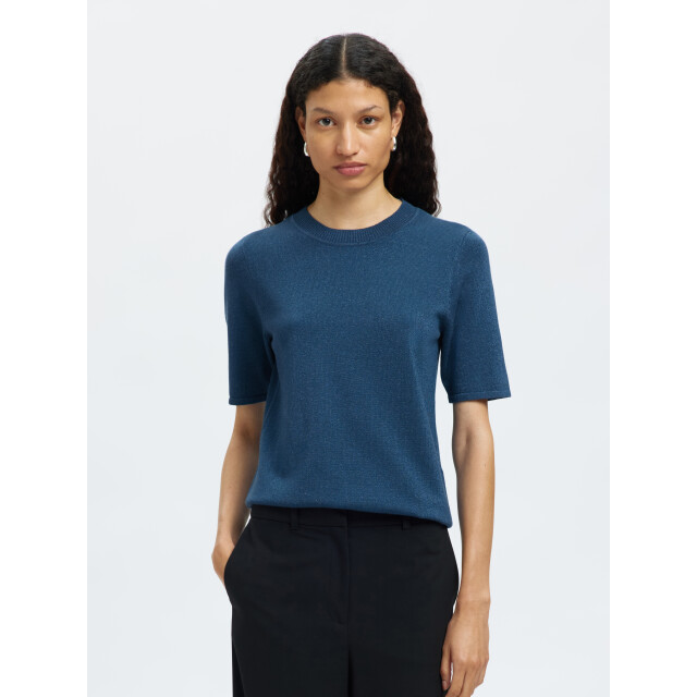 Selected Femme slflura 2/4 knit o-neck 16095948 key largo 06712.940.0105 large