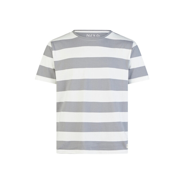 Phil & Co Heren shortama korte pyjama set grijs gestreept PH-6118-02 large