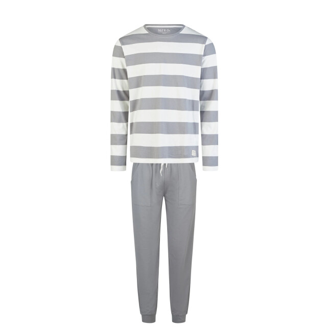 Phil & Co Heren pyjama set lang grijs gestreept PH-6116-02 large