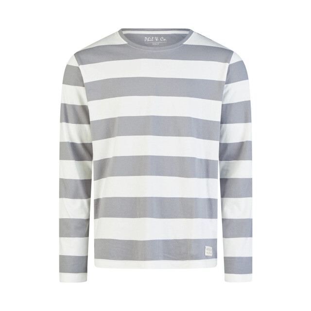 Phil & Co Heren pyjama set lang grijs gestreept PH-6116-02 large