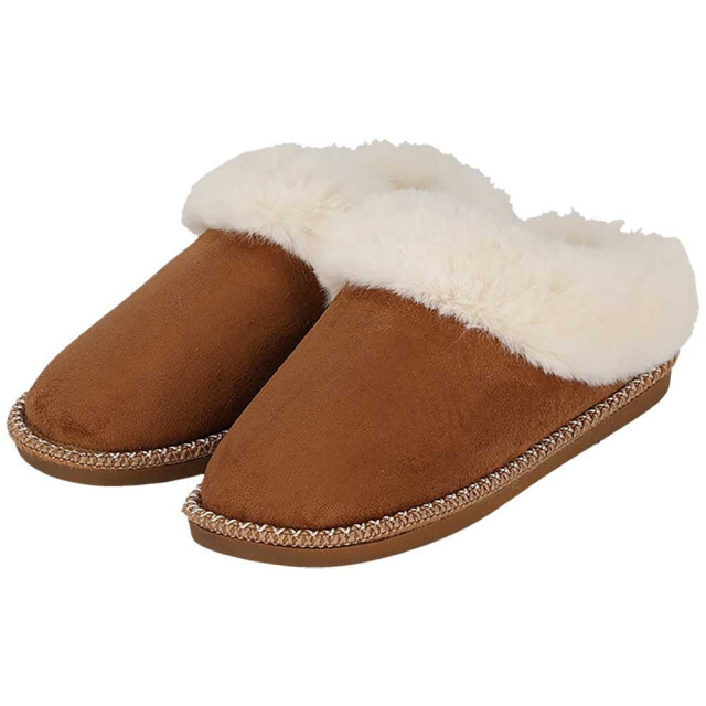 Apollo Dames instap pantoffels teddy donker 000123818011-Cognac large