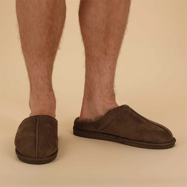 Apollo Heren instap pantoffels taupe 000121818008-Taupe large