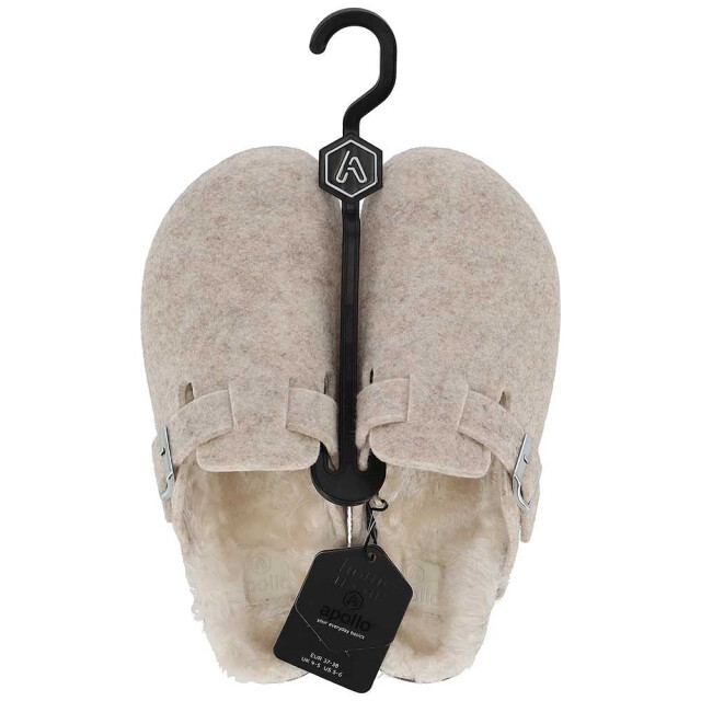 Apollo Dames instap pantoffels vilt 000123818009-Beige large