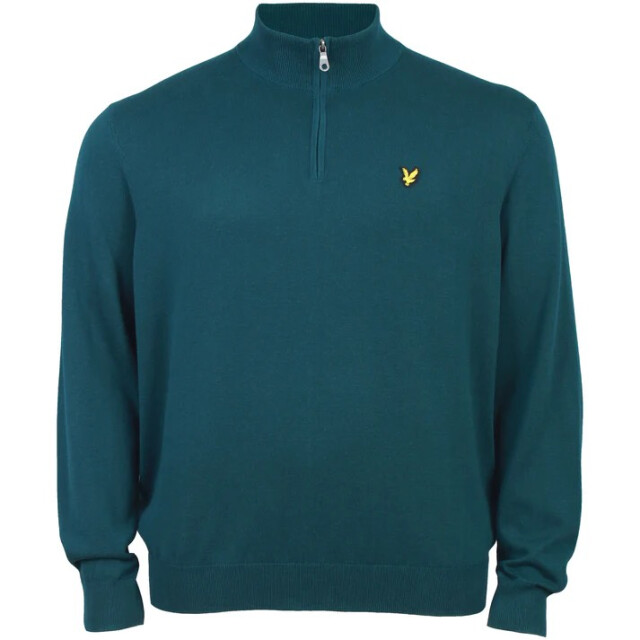 Lyle and Scott Cotton quater zip jumper petrol 5219.36.0008 large