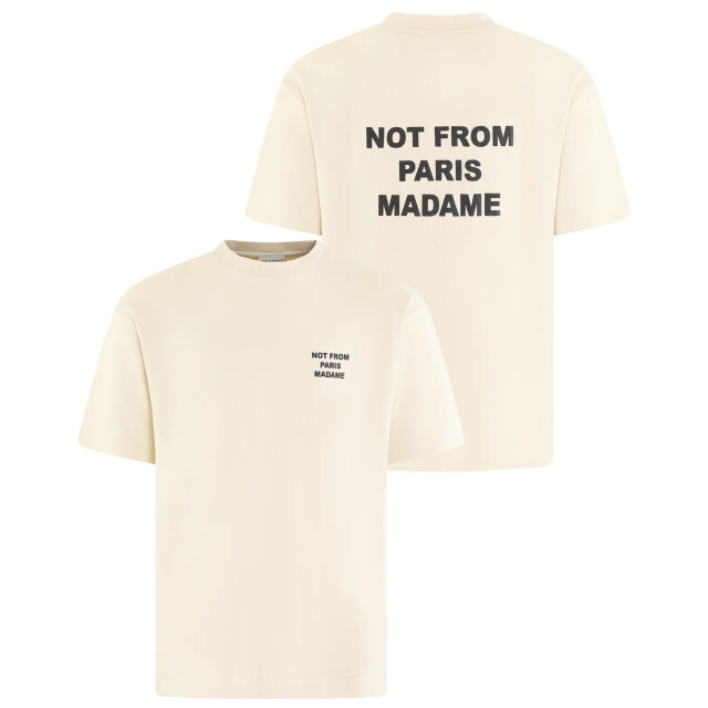 Drole De Monsieur Heren le t-shirt slogan PERM-TS203-CO002-MT-MASTIC large