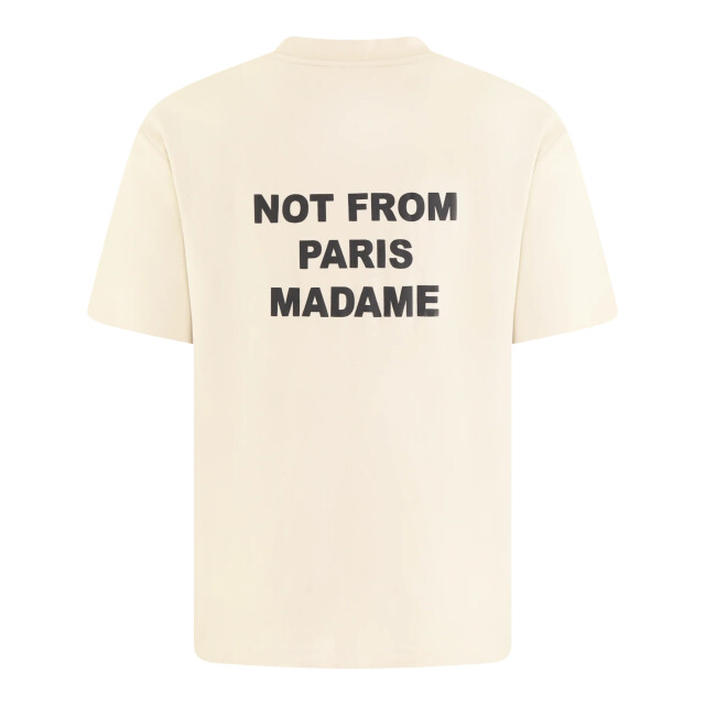 Drole De Monsieur Heren le t-shirt slogan PERM-TS203-CO002-MT-MASTIC large