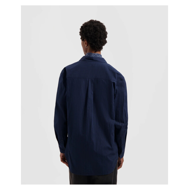 Olaf Hussein Stitched striped relaxed shirt lange mouw overhemden m230301 M230301 large