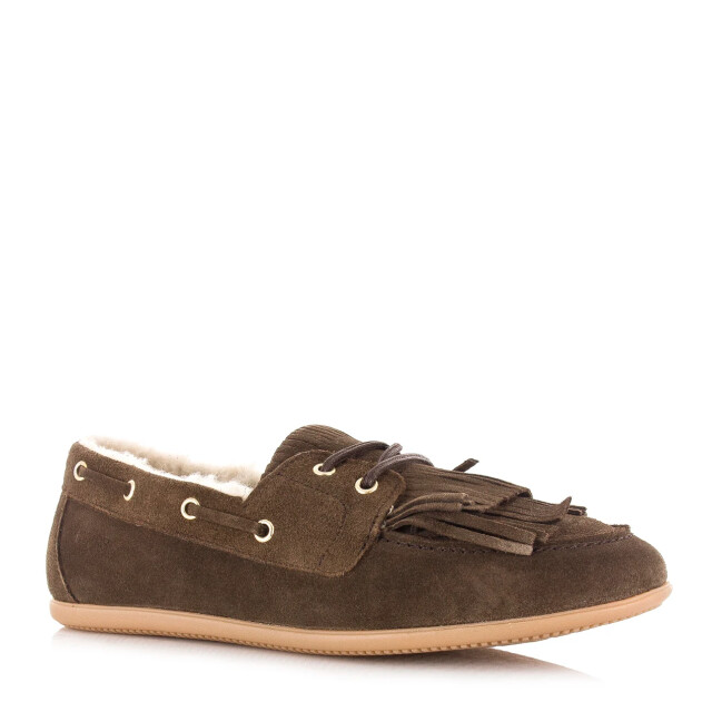 DWRS Label Dwrs latty mocassin teddy dark brown mocassins dames B12016-09 8725 large