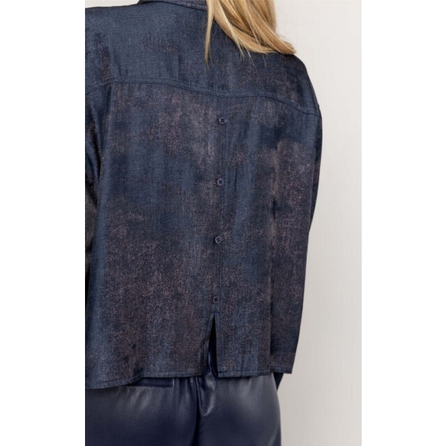 Poools Shiny blouse 533147 navy 533147-P793 large