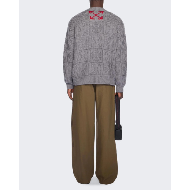 Off White Heren arrow ao 3d stitch knit crewn OMHE20QF25KNI001-100B large
