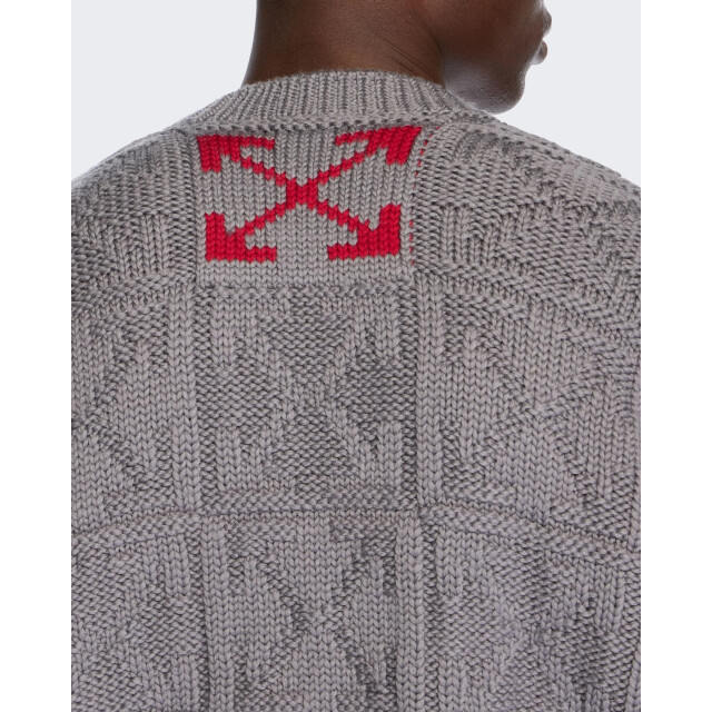 Off White Heren arrow ao 3d stitch knit crewn OMHE20QF25KNI001-100B large
