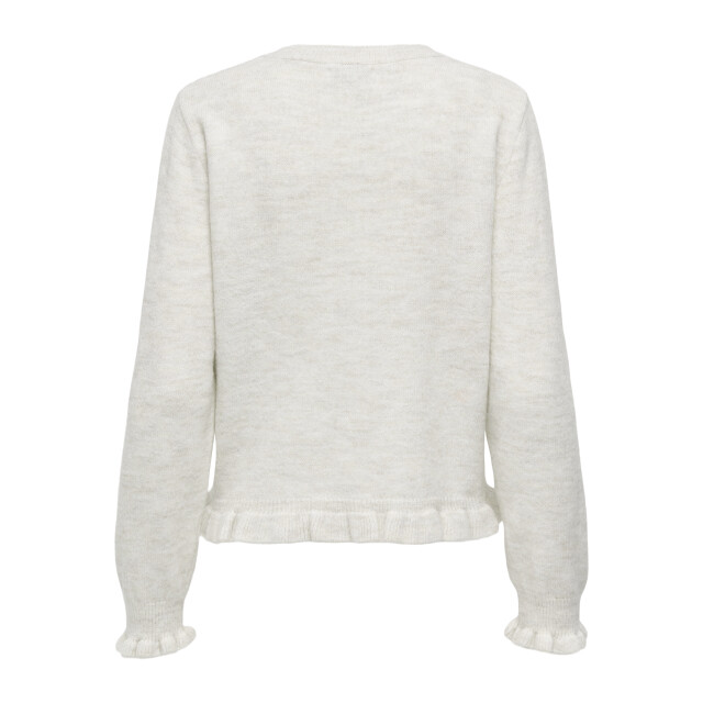 Jacqueline de Yong letty l/s on frill cardigan knt 15363485 birch 06741.198.0076 large