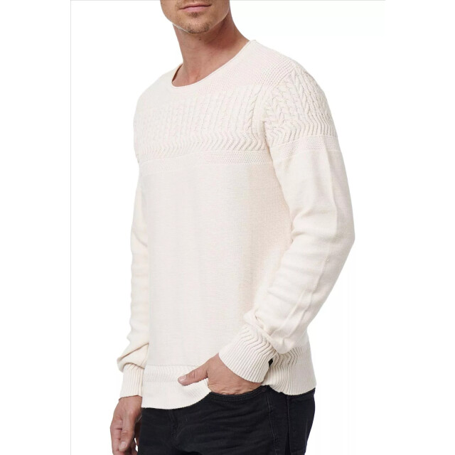 Rusty Neal Rustyneal herenshirt sweater ivoor ronde hals 13393 large
