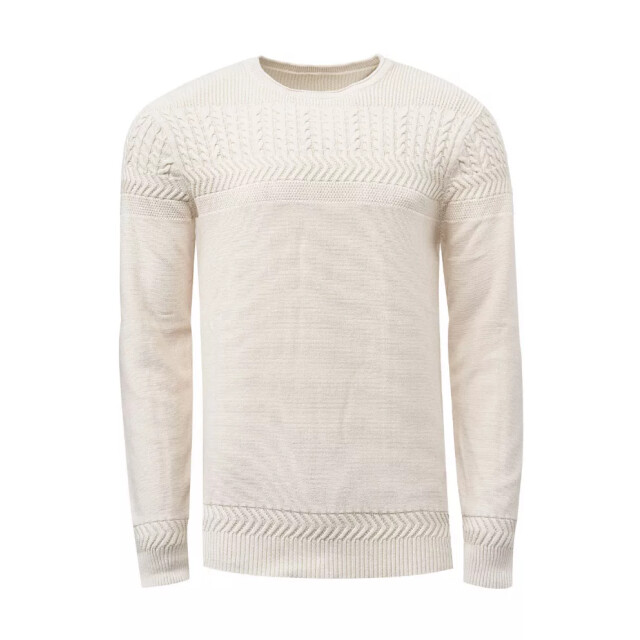 Rusty Neal Rustyneal herenshirt sweater ivoor ronde hals 13393 large