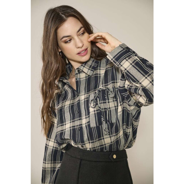 Only Onlagda ls short check shirt wvn fog/w. sky captai 15360494-281376001 large