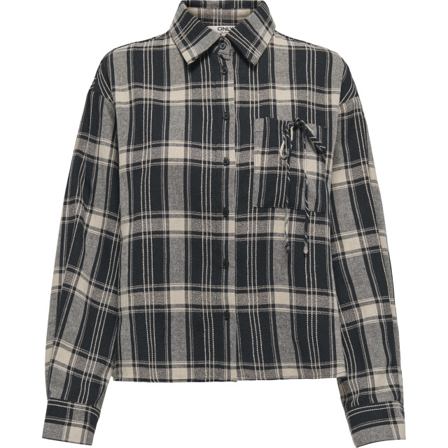 Only Onlagda ls short check shirt wvn fog/w. sky captai 15360494-281376001 large