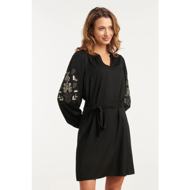 Smashed Lemon 25796 – jurk met handgeborduurde mouwen en ceintuur | 8720331410201 large