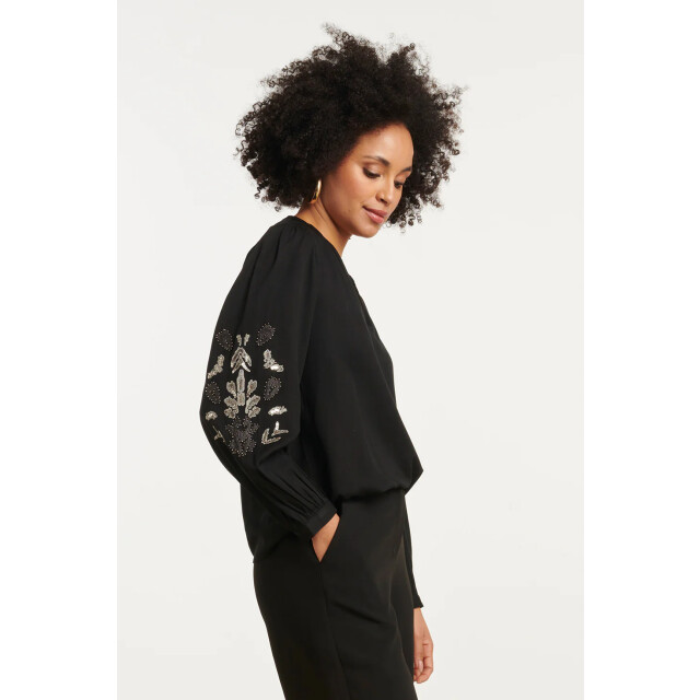 Smashed Lemon 25795 – top met handgeborduurde mouwen | 8720331410102 large