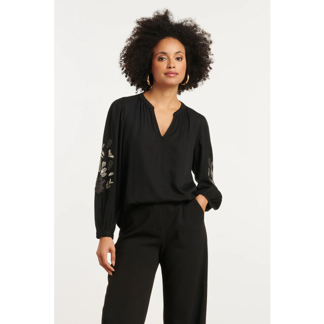 Smashed Lemon 25795 – top met handgeborduurde mouwen | 8720331410102 large