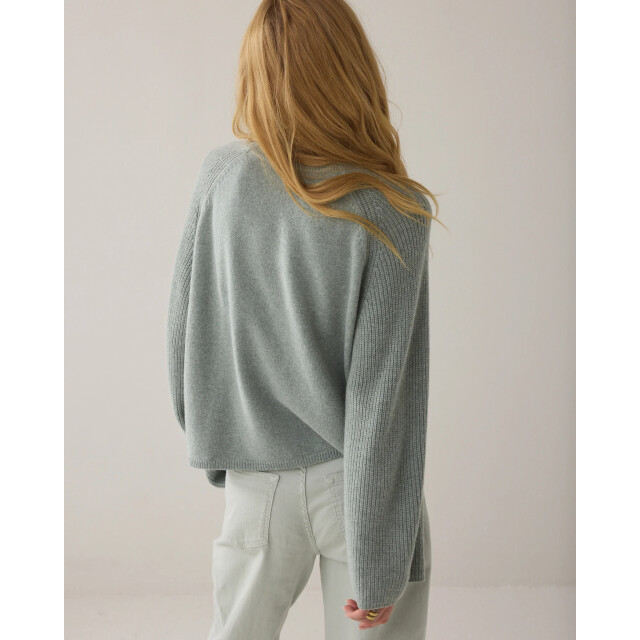 Summum 7s7950-70045 619 sweater superfine merino wool blend knit eucalyptus 7s7950-70045 619 large