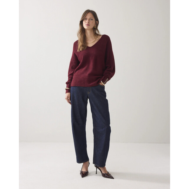 Summum 7s7927-7975 558 oversized sweater wool elastane blend knit merlot 7s7927-7975 558 large