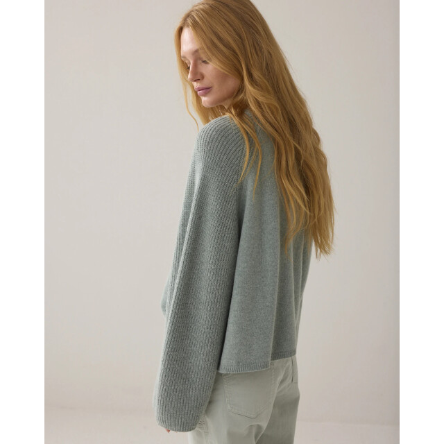 Summum 7s7950-70045 619 sweater superfine merino wool blend knit eucalyptus 7s7950-70045 619 large