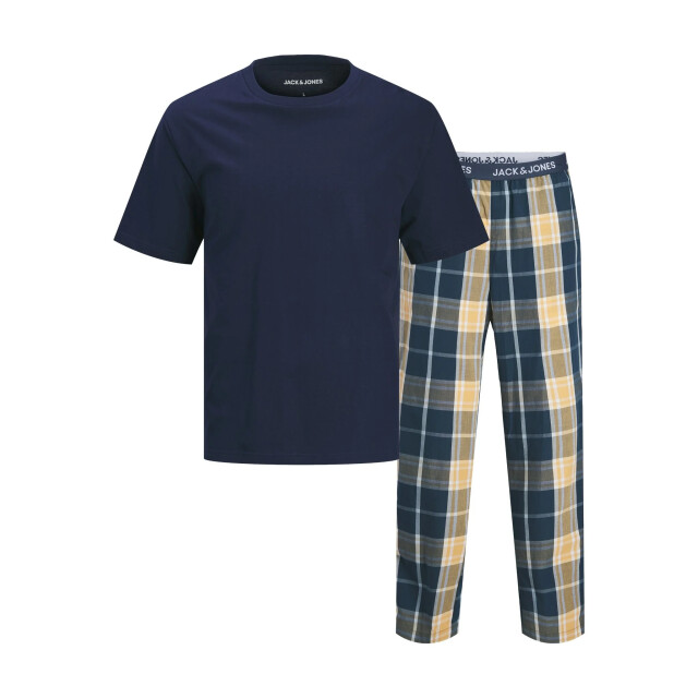 Jack & Jones Heren pyjamaset giftbox jacluca geruit donkerblauw/oranje 12266993-Navy Blazer P Titan check large