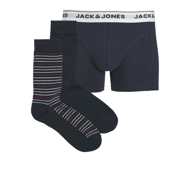 Jack & Jones Heren giftbox sokken + boxershort jacordinary donker 12287058-Navy Blazer NB stripes large