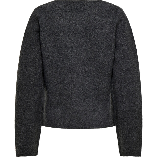 Only Onlmella life ls button jacket knt dark grey melan 15365335-179074002 large