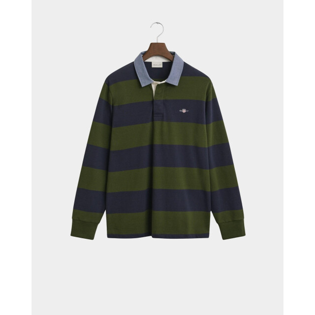 Gant Polo lange mouw reg chambray stripe heavy rug 2004083/360 199070 large