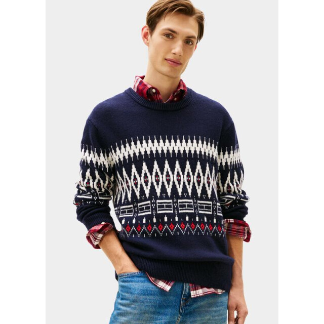 Tommy Hilfiger Pullover placed fairisle wool blend cr mw0mw40844/0a4 199168 large