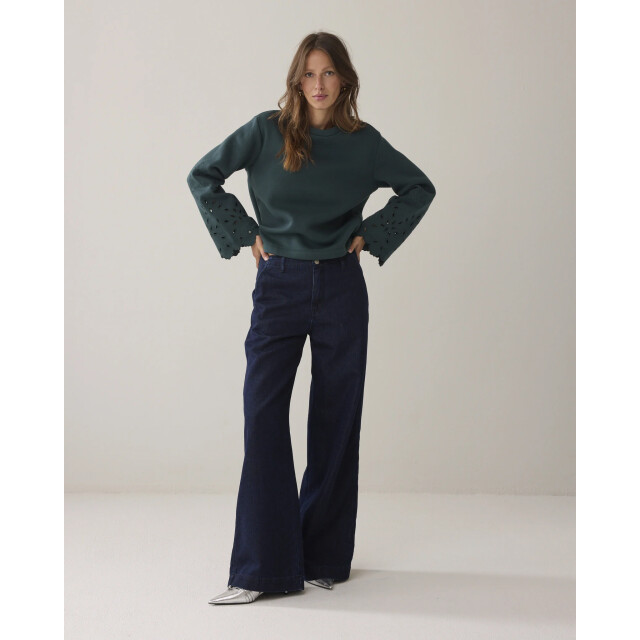 Summum 3s5213-30737 650 top embroidered sleeve emerald green 3s5213-30737 650 large