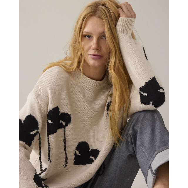 Summum 7s7960-70052 122 sweater instarsia knit ivory 7s7960-70052 122 large