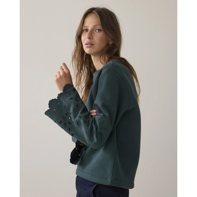 Summum 3s5213-30737 650 top embroidered sleeve emerald green 3s5213-30737 650 large