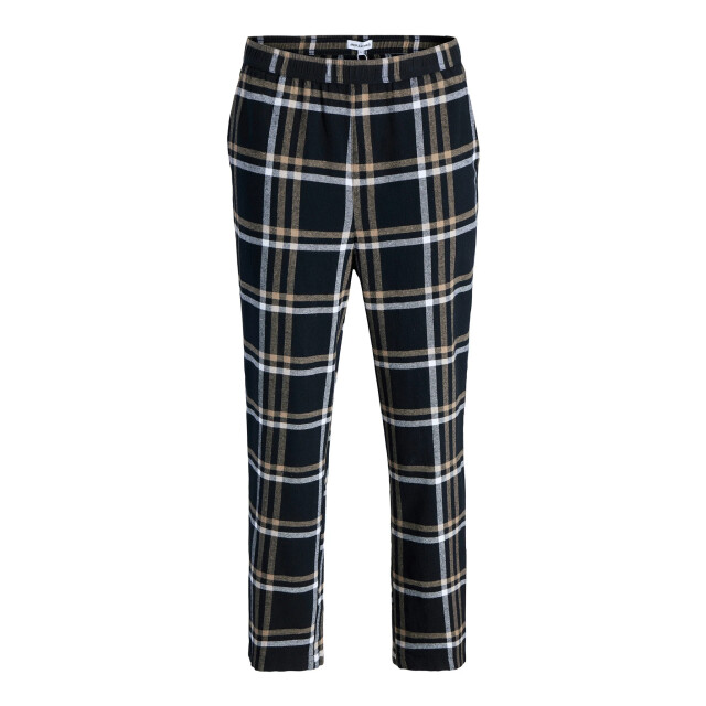 Jack & Jones Heren pyjamabroek flanel lange pijpen jacrimon pants zwart geruit 12182711-Desert Taupe large