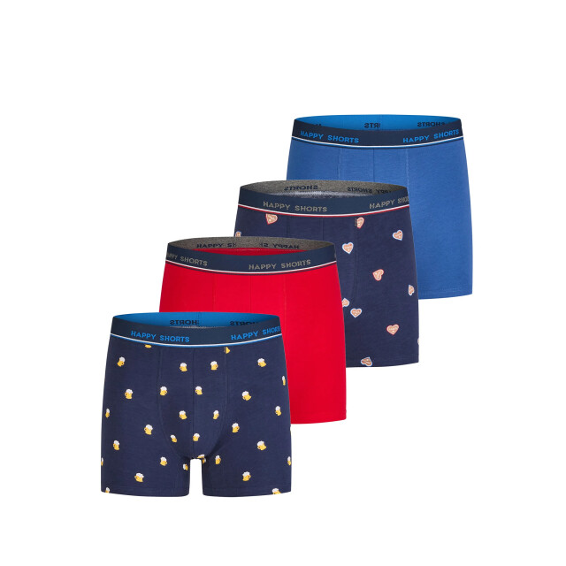 Happy Shorts Heren boxershorts oktoberfest bier/gingerbread 4-pack HS-J-1083+1085 large