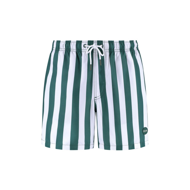 Shiwi Heren zwemshort broad stripe donkergroen/wit 1441100200-7835 large