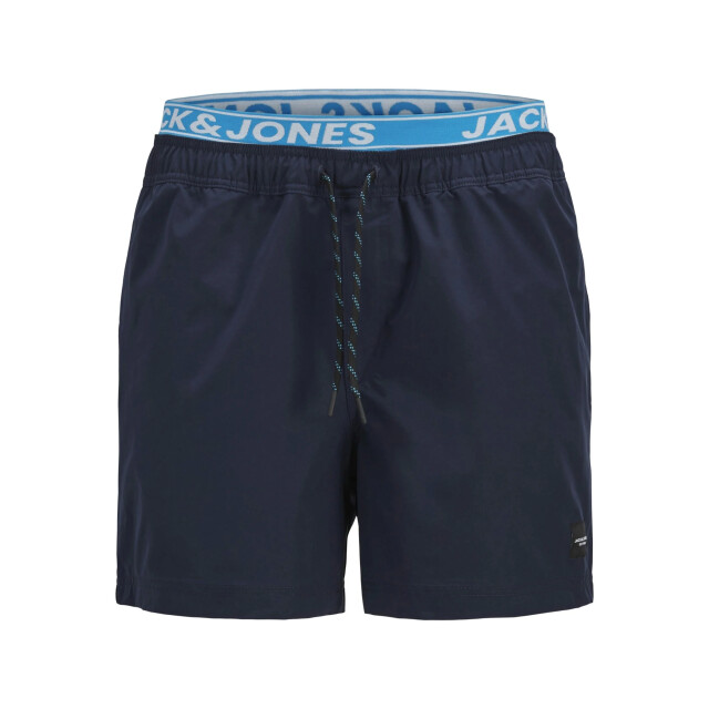 Jack & Jones Heren zwemshort jpstmaui neon dubbele waistband donkerblauw/lichtblauw 12272961-Navy Blazer large
