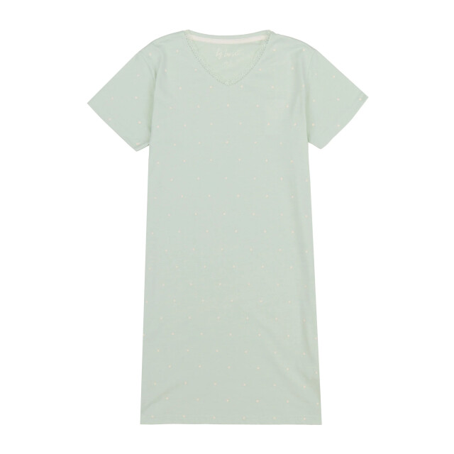 By Louise Dames nachthemd korte mouw mint gestipt BL-363-02 large