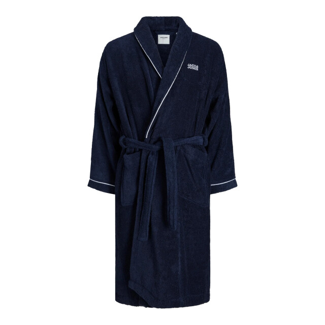 Jack & Jones Badjas heren badstof jacpiping bathrobe navy r 12245342-Blauw large