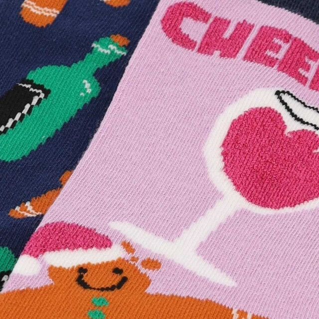 Apollo Dames foute kerstsokken gingerbread wine 2-pack 000130994001-Comb3 large