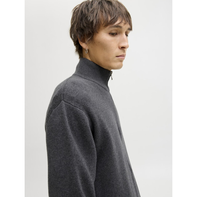 Jack & Jones Jprblamilano stitch knit half zip sn antraciet 5219.85.0030 large