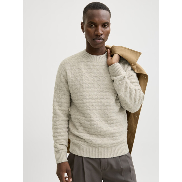 Jack & Jones Jprblasimon structure knit crew neck ln beige 5219.05.0004 large