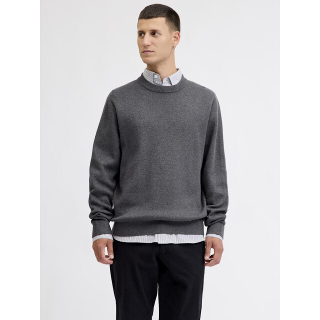 Jack & Jones Jprblamilano stitch knit crew neck sn antraciet 5219.85.0029 large