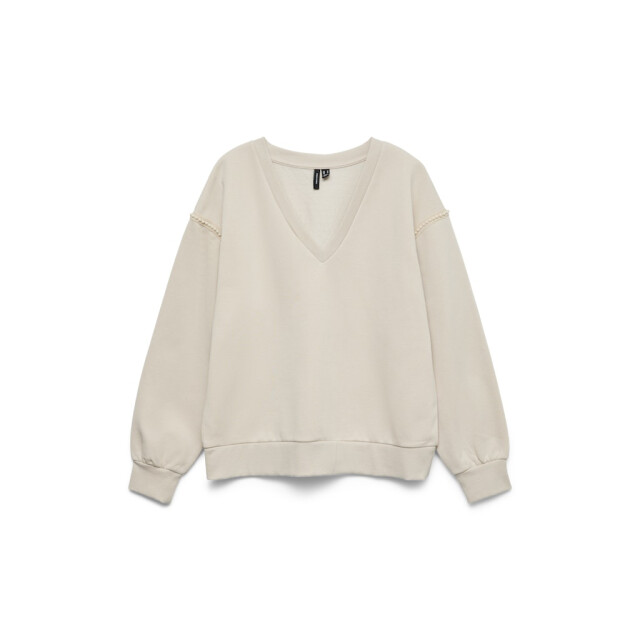 Vero Moda Vmdaisy pearl v-neck sweat jrs ga boo beige 4209.05.0042 large