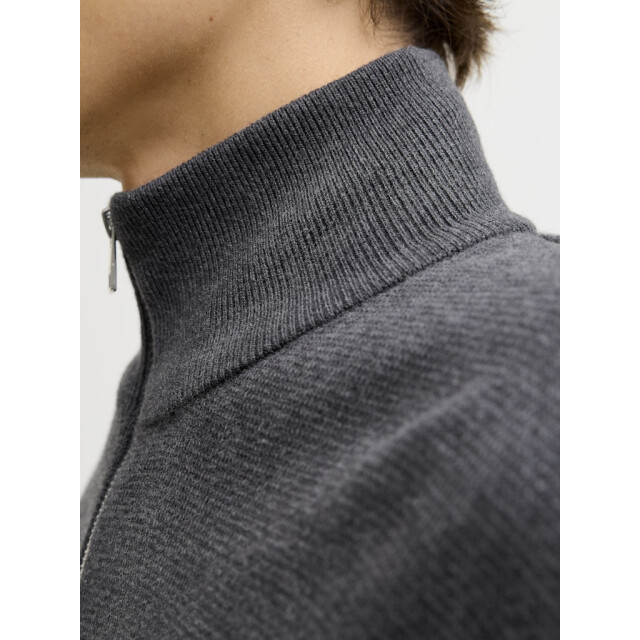 Jack & Jones Jprblamilano stitch knit half zip sn antraciet 5219.85.0030 large