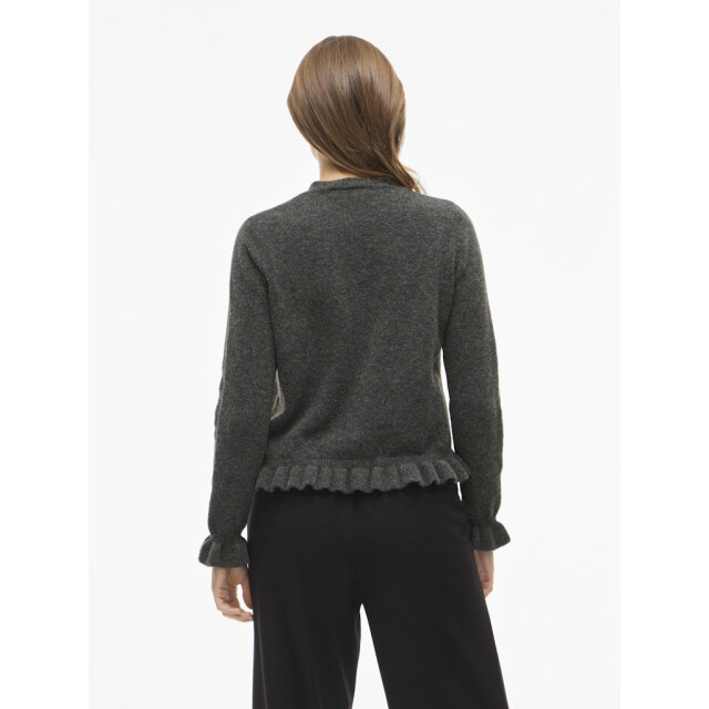 Vila Vijacia o-neck ls frill knit cardibfs melee 4249.87.0033 large