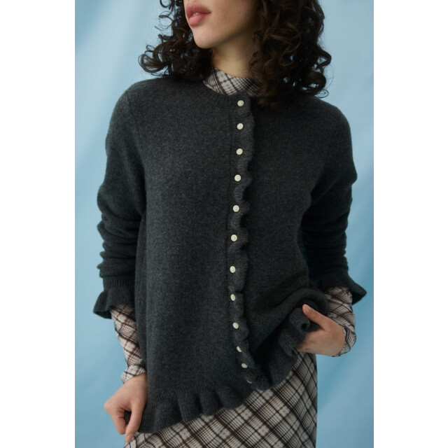 Vila Vijacia o-neck ls frill knit cardibfs melee 4249.87.0033 large