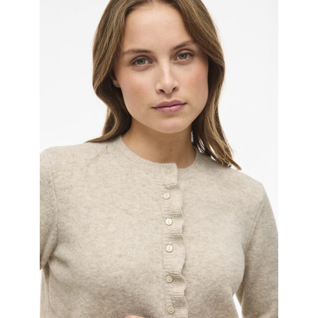 Vila Vijacia o-neck ls frill knit cardibfs beige 4249.05.0058 large