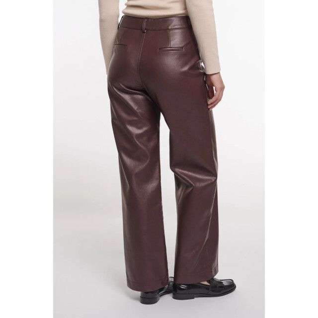 Rino & Pelle Corianregular.7502511 regular length straight leg pu pants chocolate bean CorianRegular.7502511 chocolate bean large